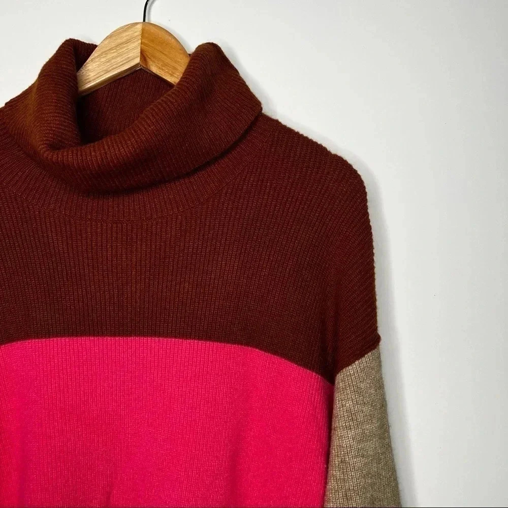 Free People Soft Structured Colorblock Turtleneck Sweater Size XS - Picture 9 of 11